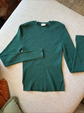 Abercrombie Soft AF Ribbed Knit Sweater Forest Green